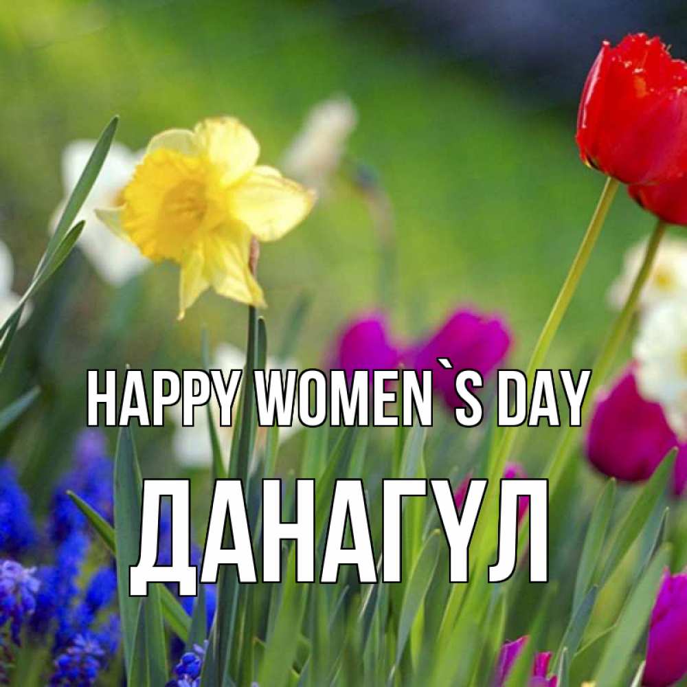 Greetings card с именем, ДАНАГҮЛ happy women`s day международный женский день 3 Greetings with text for free download 